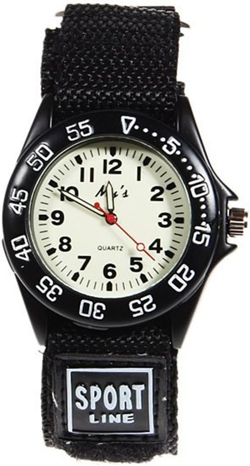Jewtme Kids Children Nylon Strap Luminous Watches Outdoor Sports Analog Display Watch for Boys Girls - necksoother
