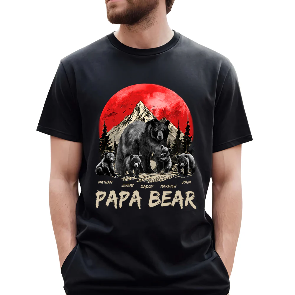 Papa Bear Personalized Shirt Gift For Grandpa & Dad - Father's Day & Birthday Gift - necksoother