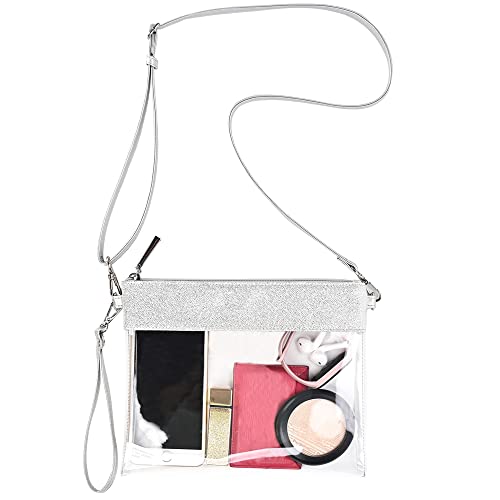 GM LIKKIE Clear Purse for Women Stadium Approved. Transparent Crossbody Shoulder Handbag with Adjustable Shoulder Strap - necksoother