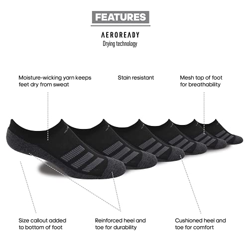 adidas Kids-Boy's/Girl's Cushioned Angle Stripe No Show Socks (6-Pair) - necksoother