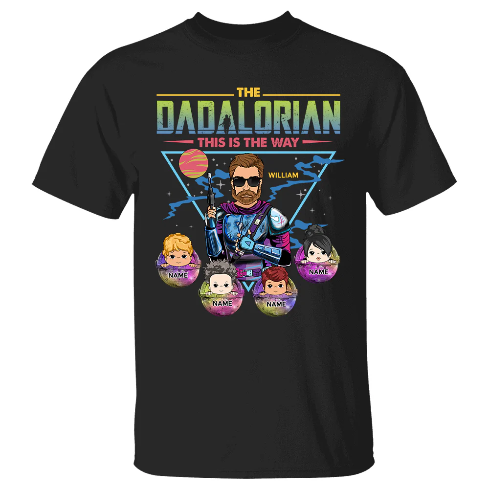 Dadalorian This Is The Way - Personalized Shirt Custom Nickname With Kids Gift For Dad Mom K1702 - necksoother
