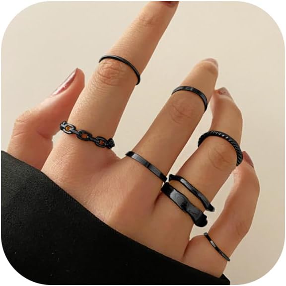 Simple Knuckle Rings Set for Women.Vintage Stackable Joint Finger Midi Rings Dainty Cute Rings Pack Festival Jewelry - necksoother