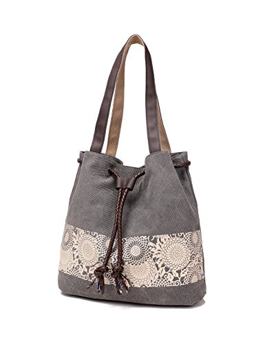 Women Printing Canvas Shoulder Bag Casual Hand Bags Purse Retro Tote Bags - necksoother