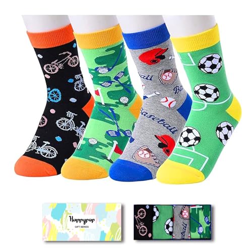 Sports Gifts for Teen Boys 4-18 Years - Soccer Bicycle Bike Baseball Golf Gifts. Crazy Socks For Kids Boys Girls - necksoother