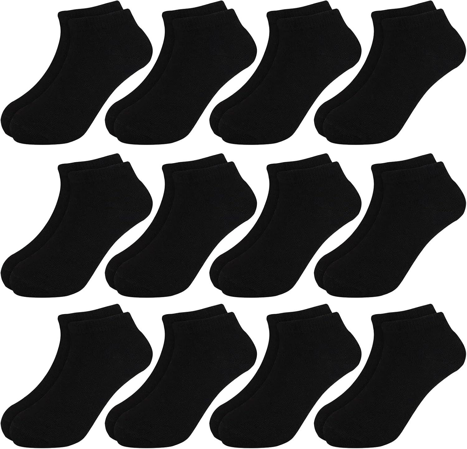 BOOPH 12 Pairs Kids Ankle Socks Boys Girls Low Cut Half Cushion Athletic Socks - necksoother