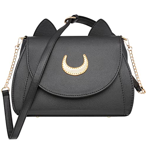 AKStore Women's Handbag Cat Purses Cosplay Sailor Moon Bag PU Leather Girls Handbag Shoulder Bags - necksoother