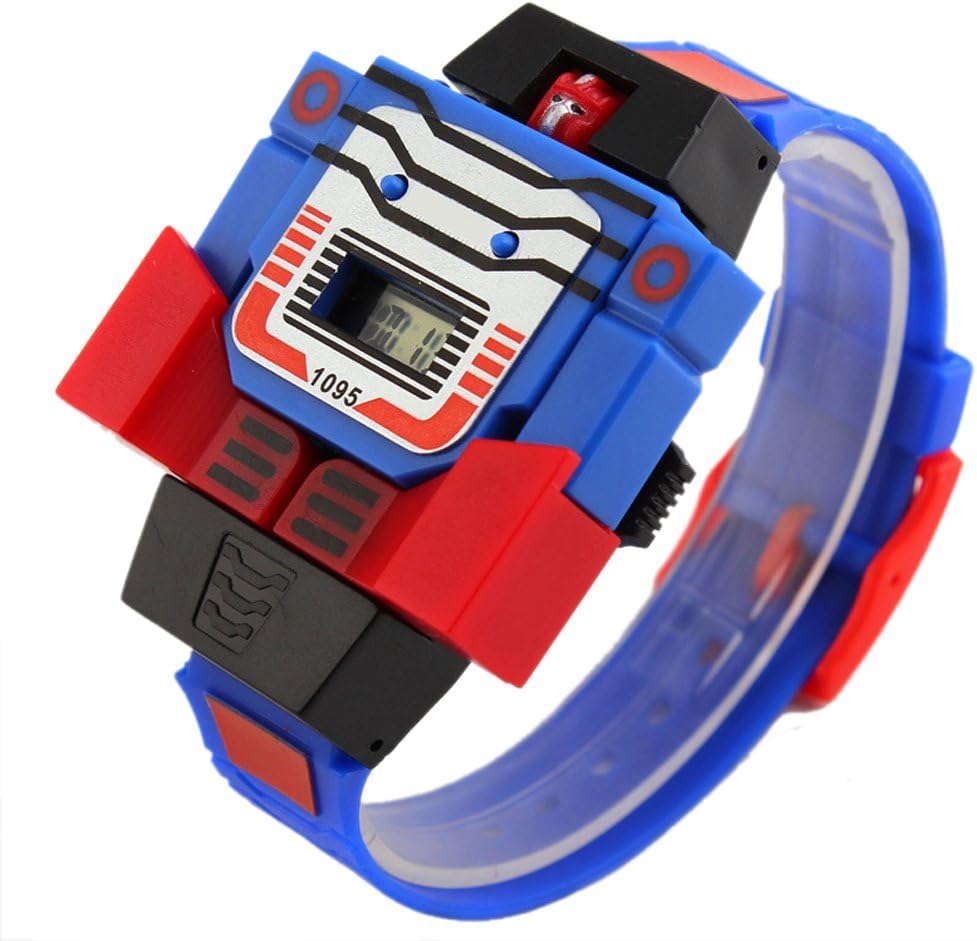 VIGOROSO Boys Girls Children Kids Digital Watch Transformers Bumblebee Cartoon Wristwatch Watch for Kids - Kids Gifts - necksoother