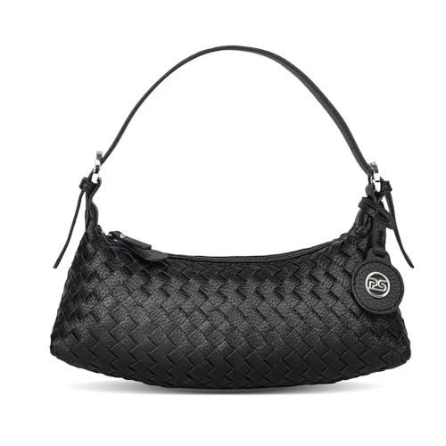 PS PETITE SIMONE Shoulder Bag. Mini Purse for Women Judy Small Clutch. Vegan Leather Woven Handbag with Adjustable Strap - necksoother