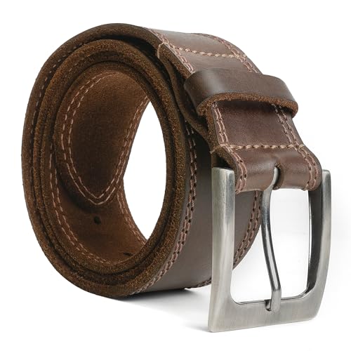 Hide & Drink. Men's Double Row Stitch Full Grain Leather Belt. Western Style. Cowboy Casual Accessory. Handmade - necksoother