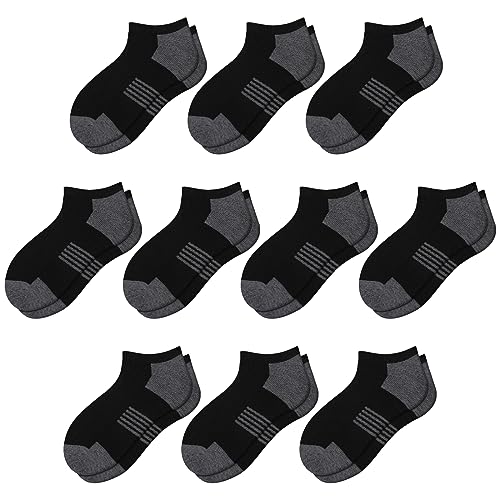 Comfoex 10 Pairs Boys Socks Low Cut Ankle Socks For Kids 8-10 4-6 6-8 Years Old Short Athletic Socks With Cushioned Sole - necksoother