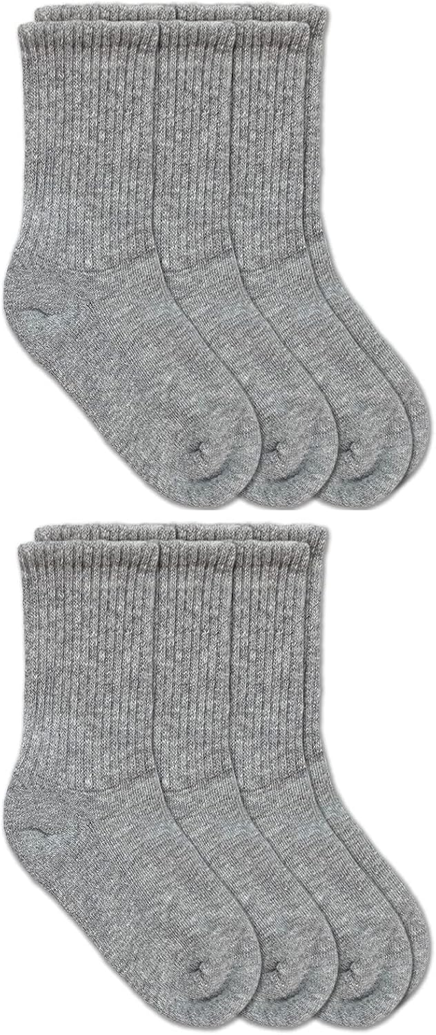 Jefferies Socks Boys' Little Seamless Half Cushion Sport Crew Socks 6 Pair Pack - necksoother