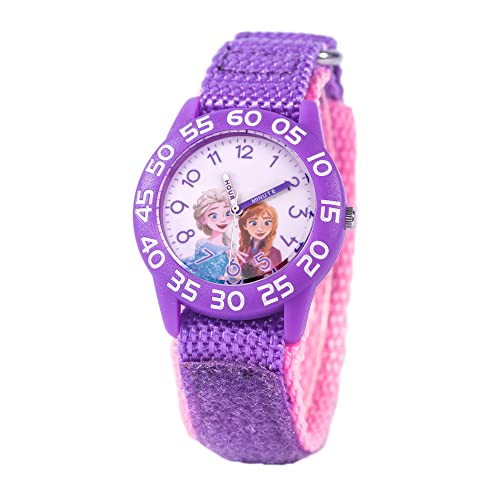 Disney Frozen Kids' Plastic Time Teacher Analog Quartz Nylon Strap Watch - necksoother