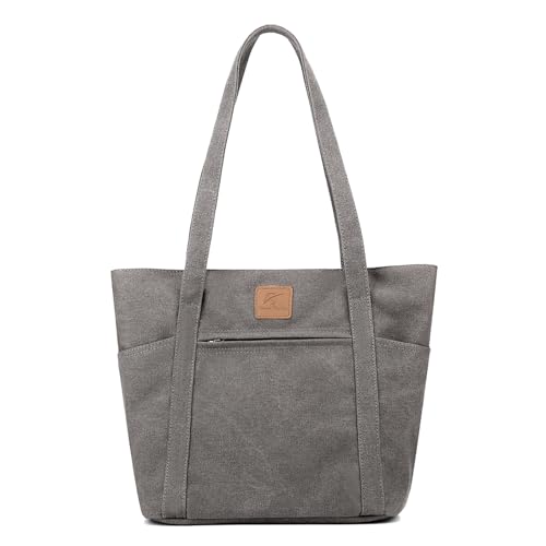 ArcEnCiel Canvas Multi-pocket Womens Shoulder Handbag With Zipper.For Large Capacity Purse Bags Handbag - necksoother