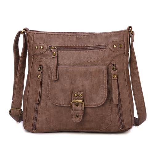 KL928 Crossbody Bags for Women. Multi Pocket Shoulder Bags. Medium PU Leather Cross Body Purses - necksoother