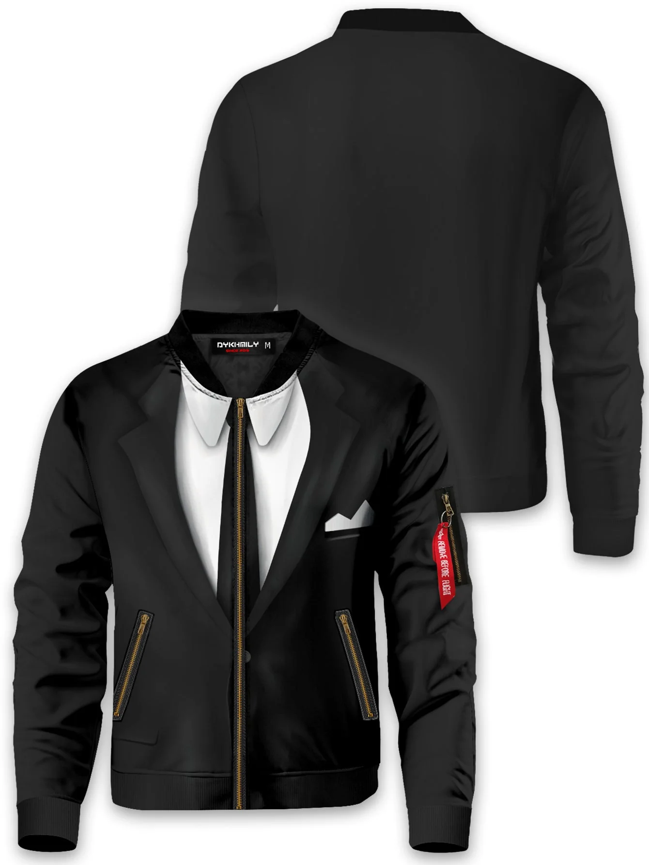 Men in Black Suit Bomber Jacket - necksoother