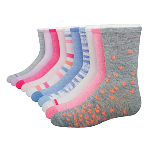 Hanes Girls' Ultimate Fashion Crew Socks Pack. Lightweight Stretch Crew Socks. Assorted 10-Pair Pack. Small - necksoother