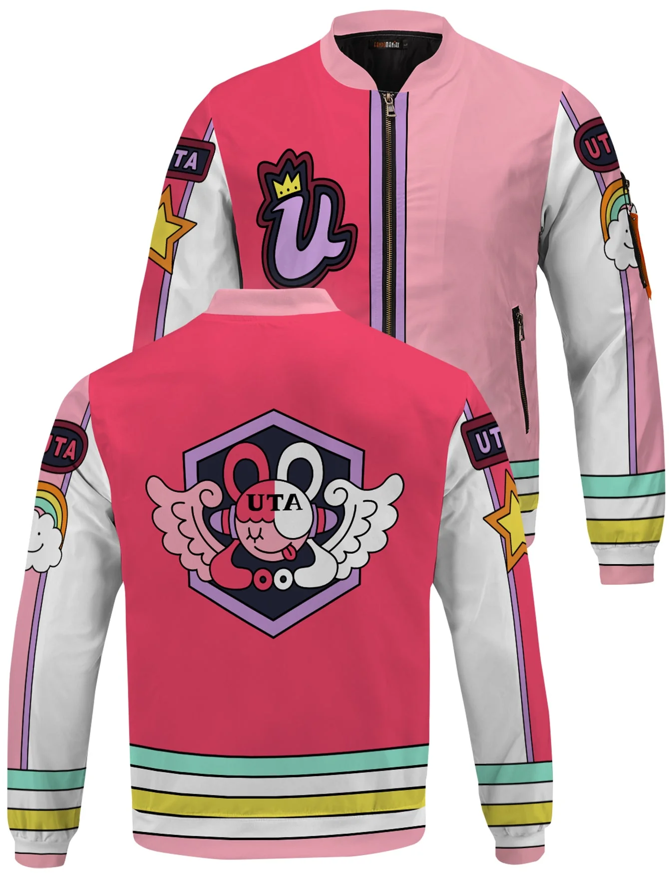 OP Red Pink Diva Bomber Jacket - necksoother