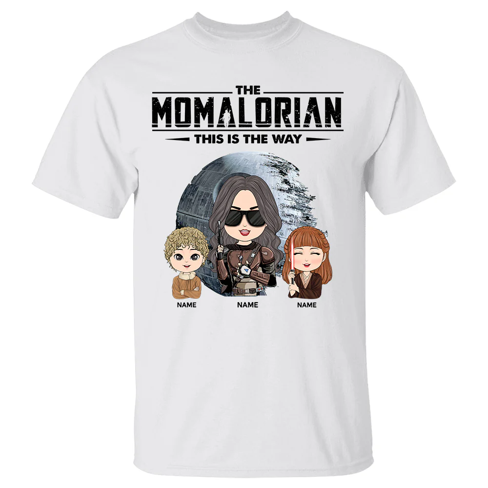The Momalorian - Personalized Shirt Gift For Dad Mom Custom Nickname With Kids - necksoother