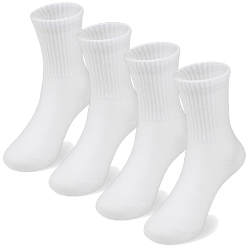 COTTON DAY Unisex School Kids Boys Girls Soft Cotton Black White Gray Navy Khaki Athletic Socks with Retro Stripes - necksoother
