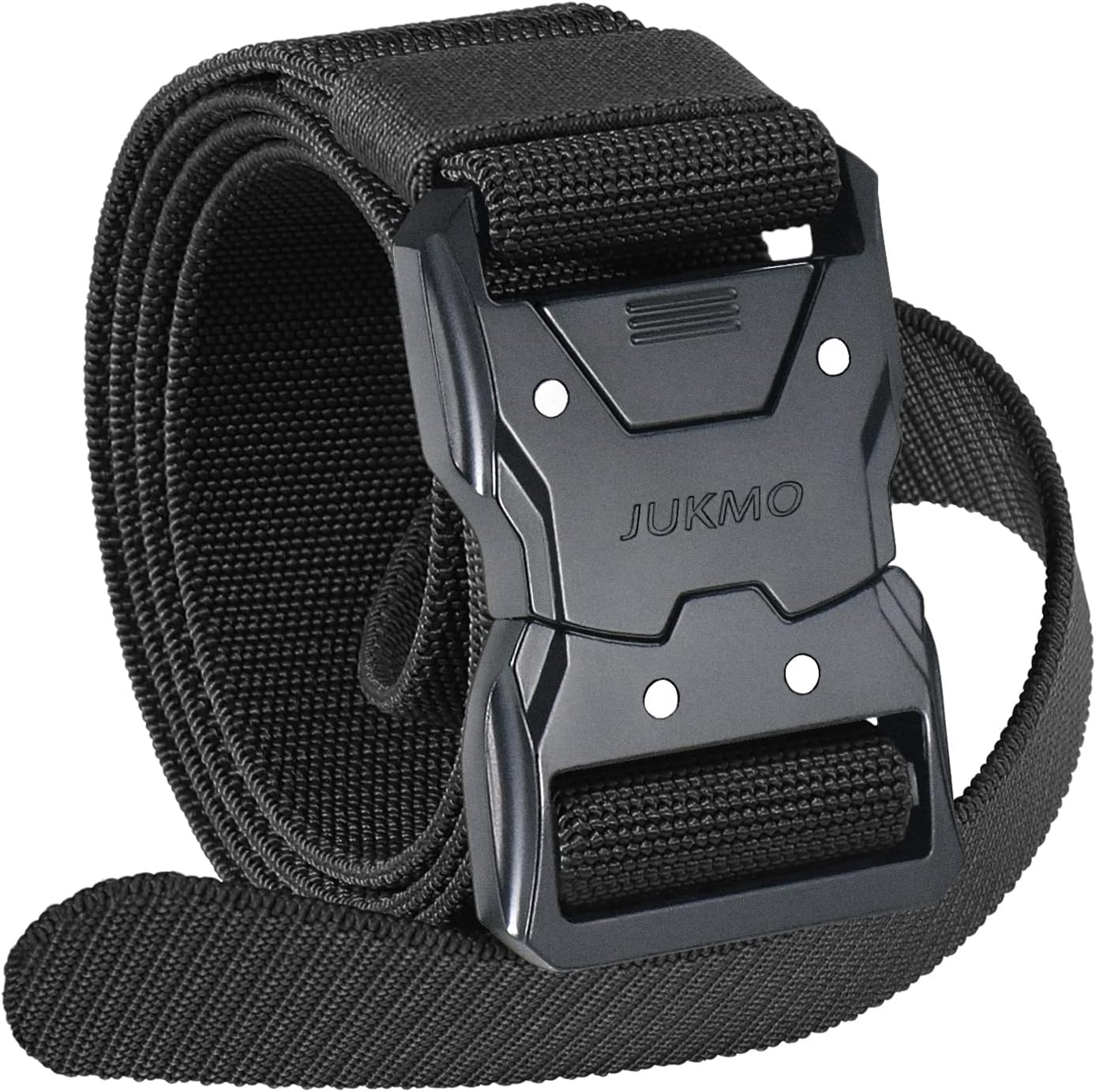 JUKMO Quick Release Tactical Belt. Military Work 1.5 Nylon Web Hiking Belt with Heavy Duty Seatbelt Buckle - necksoother