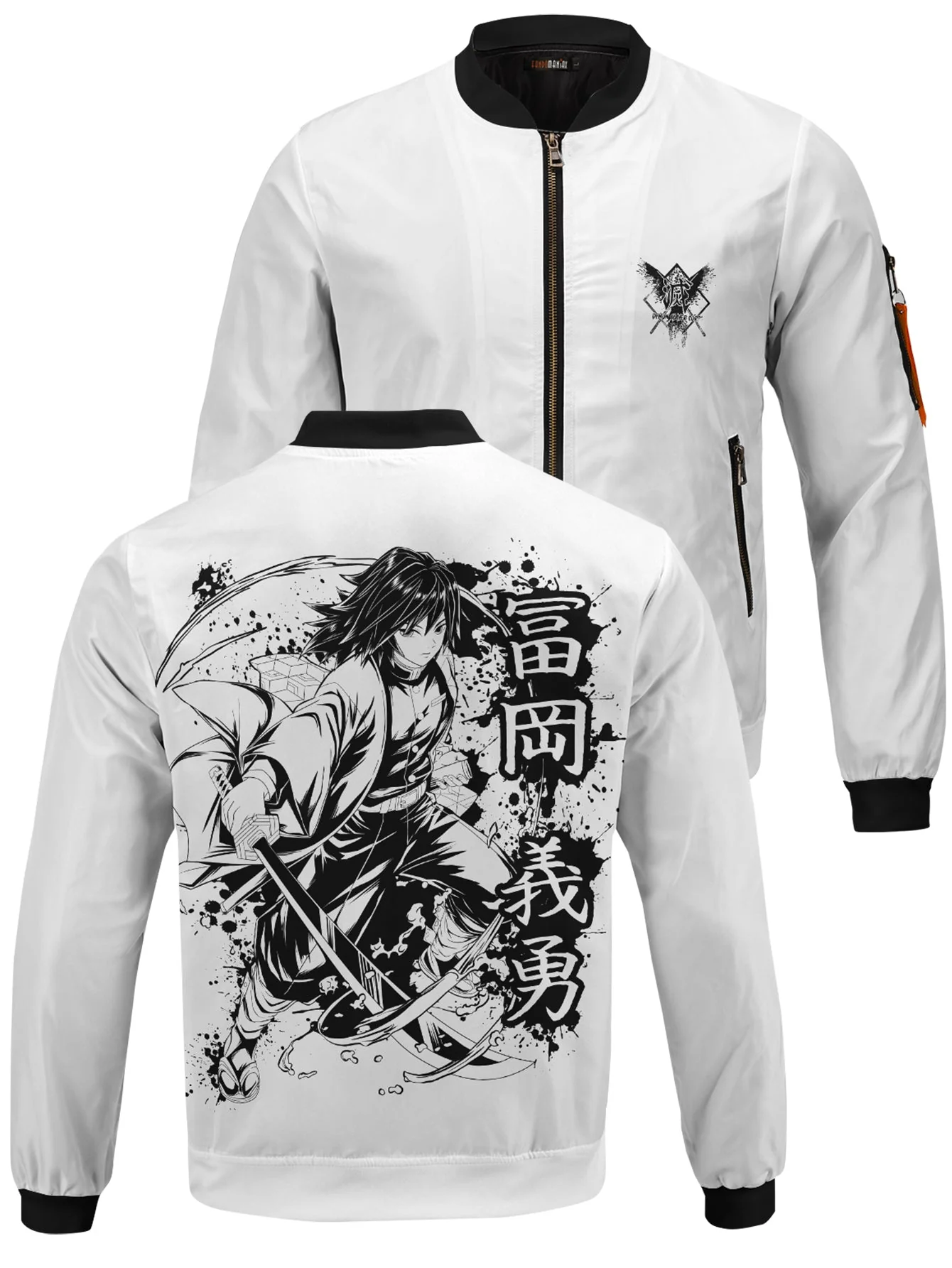 Giyu B&W Bomber Jacket - necksoother