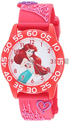 DISNEY Princess Kids' Plastic Time Teacher Analog Quartz 3D Strap Watch - necksoother