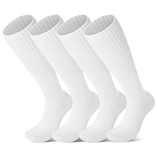 FPAKDH 2 Pair Kids Football Socks for 7-13 Years Old Breathable Sports Training Soccer Socks Girls and Boys - necksoother