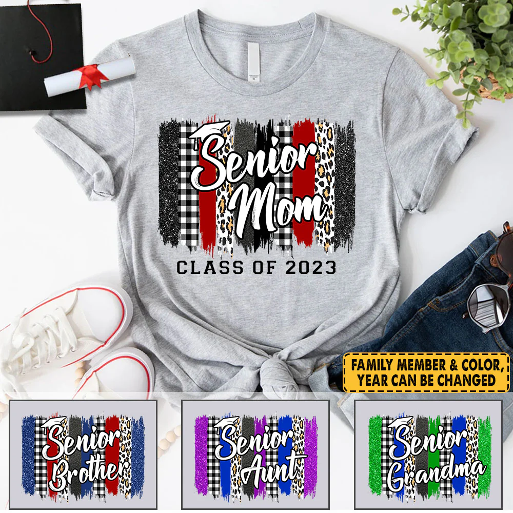 Personalized Senior Mom Senior Dad of a Graduation Shirt Graduation Mom Shirt Class of 2024 T-Shirt K1702 - necksoother