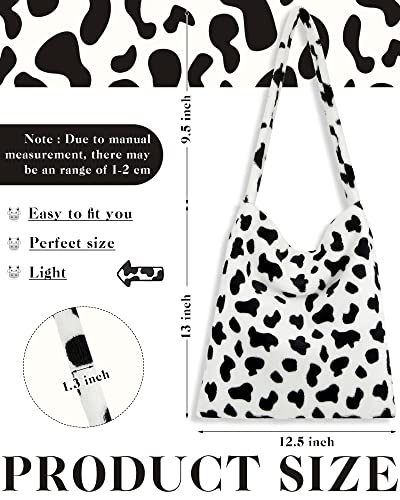 Fluffy Shoulder Bag Flower Cow Plush Underarm Handbag Bag Fluffy Purse Small Clutch Bag for Women Autumn Winter - necksoother