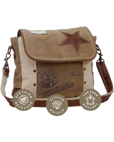 Myra Bag Women Leather Star Shoulder Bag.adjustable leather handle. leather trim and star accent - necksoother