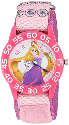 Disney Girl's 'Rapunzel' Quartz Plastic and Nylon Watch. Color:Purple (Model: W002967) - necksoother