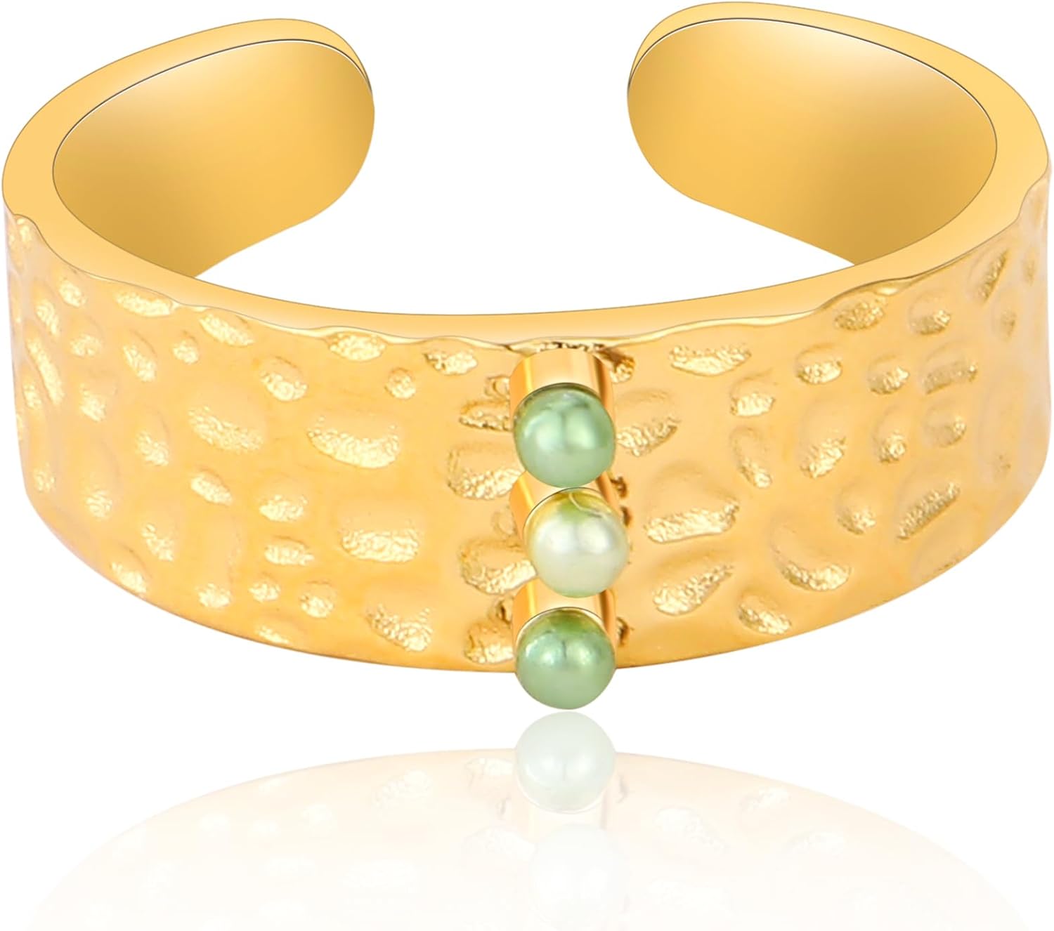 18k Gold Plated Adjustable Open Band Rings for Women Elegant Statement Jewelry - necksoother