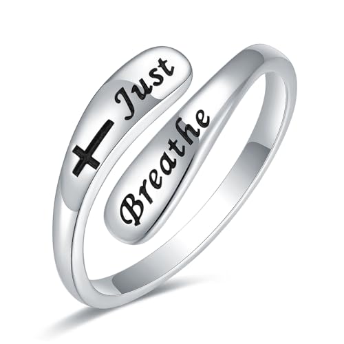 925 Sterling Silver Inspirational Adjustable Rings - Personality Encouragement Jewelry Gift For Women - necksoother