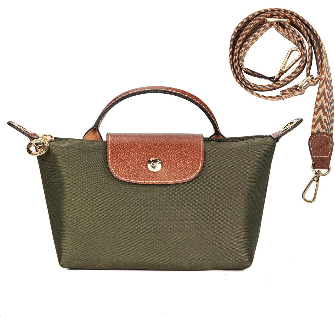 DOMAT Crossbody Bag for Women. Chic Lightweight Purse with Leather Top-handle. Compact Clutch Bag. Shoulder Handbag - necksoother