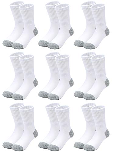 Cooraby 15 Pack Kids Athletic Crew Socks Boys Girls Classics Ribbed Support Socks - necksoother