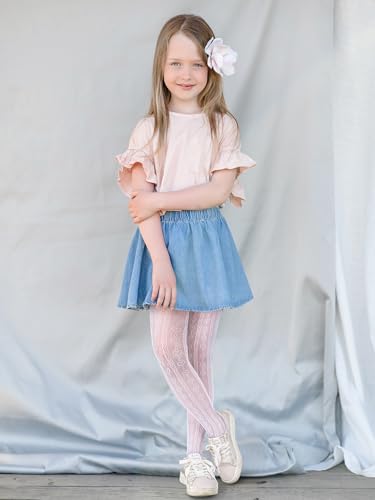 3 Pairs Girls Lace Tights Kids Sheer Fishnet Stockings Toddler Stockings Cute Pattern Hollow Dance Pantyhose - necksoother