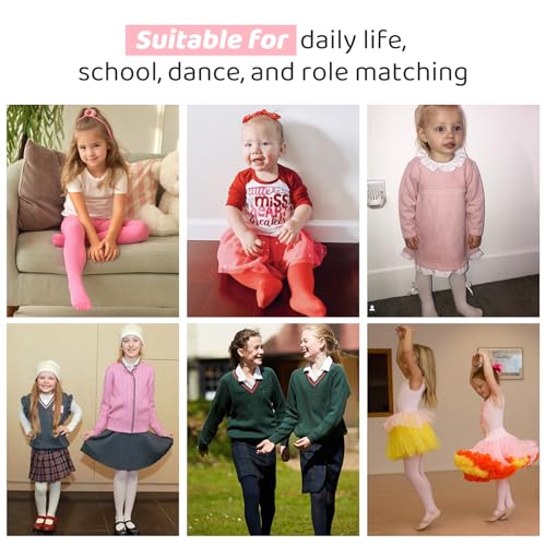 Zando 4 Pairs Tights for Girls Ultra Soft Velvet Dance Tights for Girls Ballet Gymnastics School Uniform 1-14 Years - necksoother
