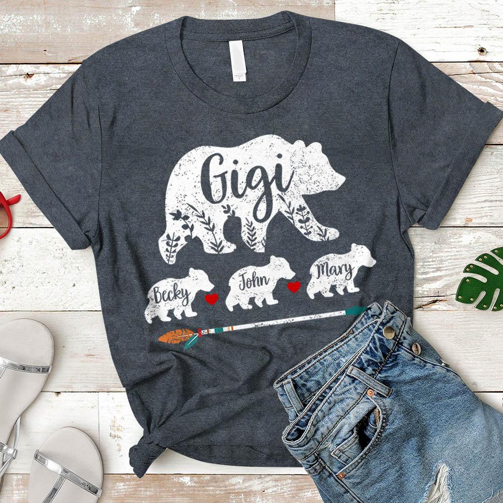 Personalized Gigi Beart Arrow Shirt Custom Gigi With Grandkids Names Shirt Gift For Grandma - necksoother