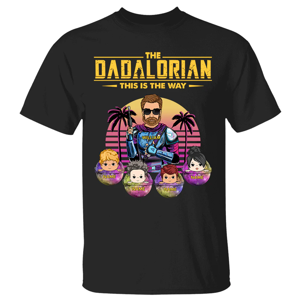 Dadalorian This Is The Way - Personalized Shirt Custom Nickname With Kids Gift For Dad Mom - necksoother
