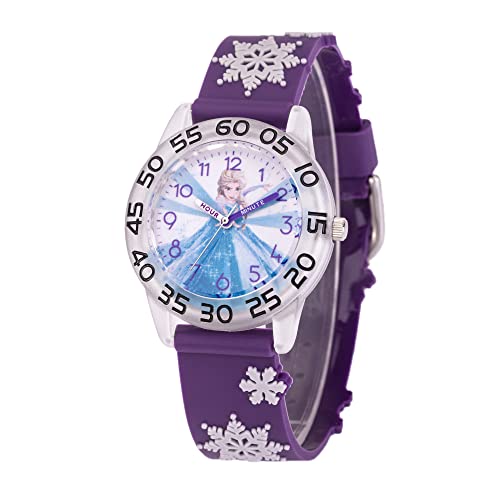 Disney Frozen Kids' Plastic Time Teacher Analog Quartz Plastic Strap Watch - necksoother