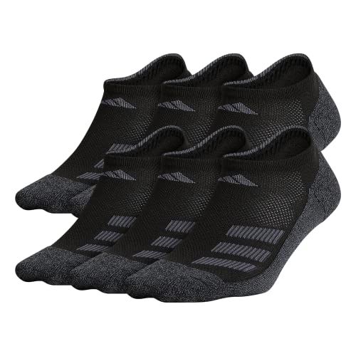 adidas Kids-Boy's/Girl's Cushioned Angle Stripe No Show Socks (6-Pair) - necksoother