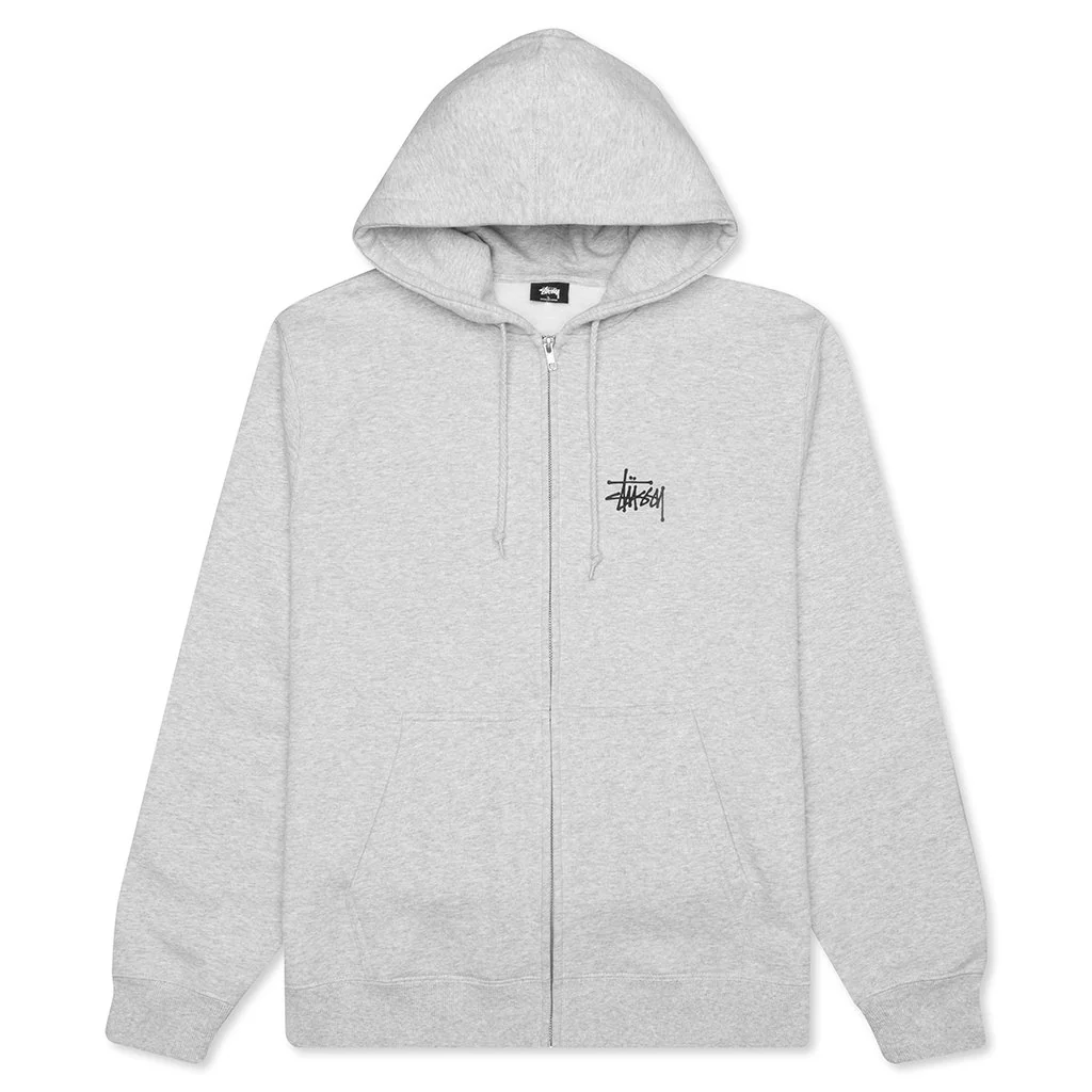 Basic Zip Hoodie - Ash Heather - necksoother