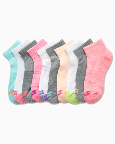 Avia Girls Athletic Performance Cushion Quarter Cut Ankle Socks (10 Pack) - necksoother