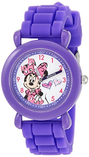 DISNEY Minnie Mouse Kids' WDS000137 Minnie Mouse Analog Display Analog Quartz Purple Watch - necksoother