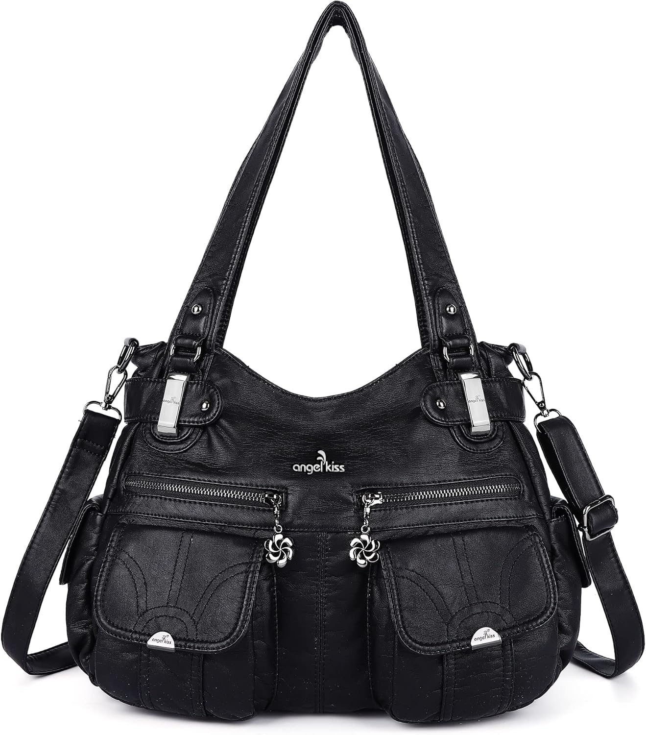 Purses and Handbags Women Tote Shoulder Top Handle Satchel Hobo Bags Fashion Washed Leather Purse - necksoother