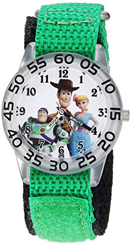 Disney Toy Story Kids' Plastic Time Teacher Analog Quartz Nylon Strap Watch - necksoother