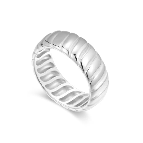 14K Gold Plated Chunky Statement Ring. Wide Band for Women. Size 5-10 - necksoother