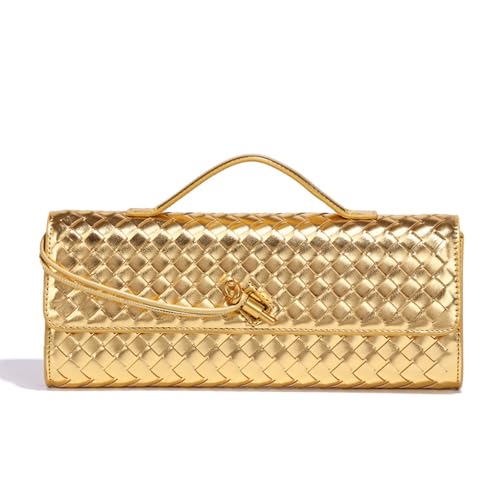 Vegan Leather Woven Evening Bags Adjustable Shoulder Strap. Stylish Small Crossbody Bag for Fashion-Forward Women - necksoother