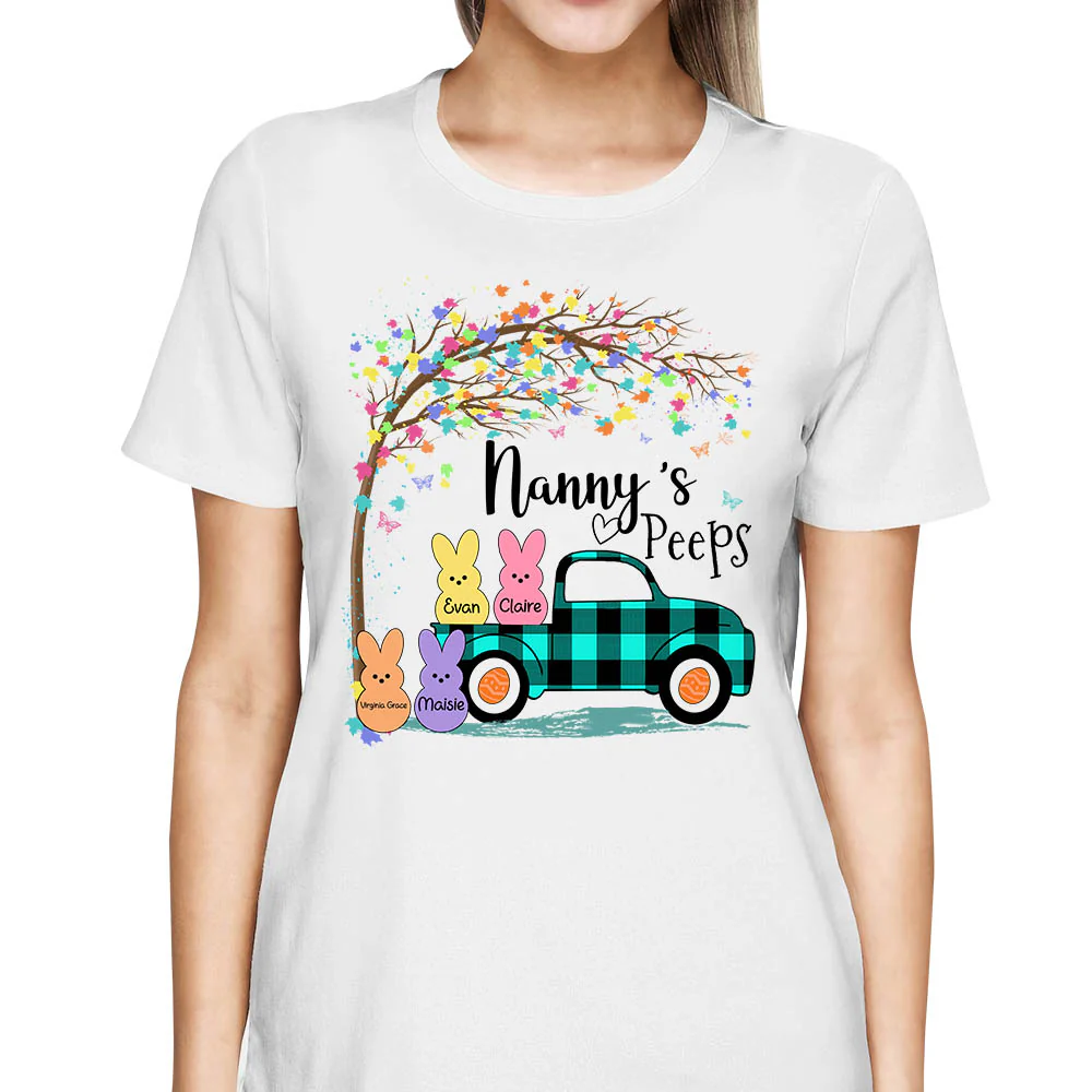Grandma's Peeps Truck With Various Pattern Personalized Shirt For Grandma - necksoother