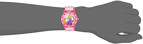Disney Girl's 'Rapunzel' Quartz Plastic and Nylon Watch. Color:Purple (Model: W002967) - necksoother